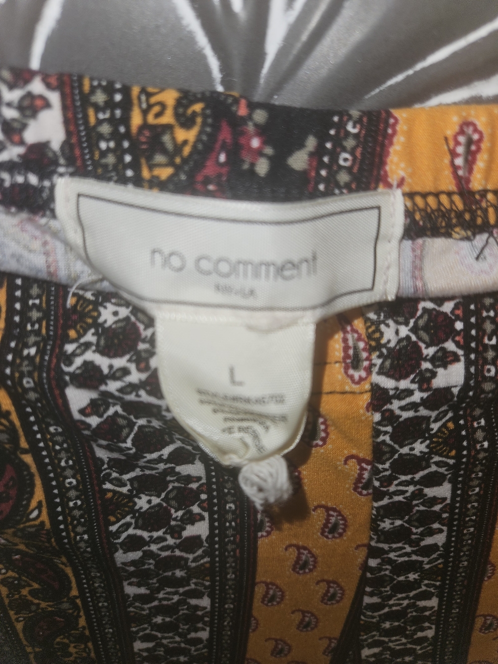 No Comment Paris Printed Boho Top in Mustard and Black With Matching Leggings - Picture 2 of 7